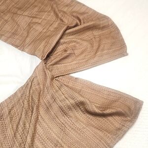 King size bed skirt, brown & gold woven, split corners, 14.5" drop